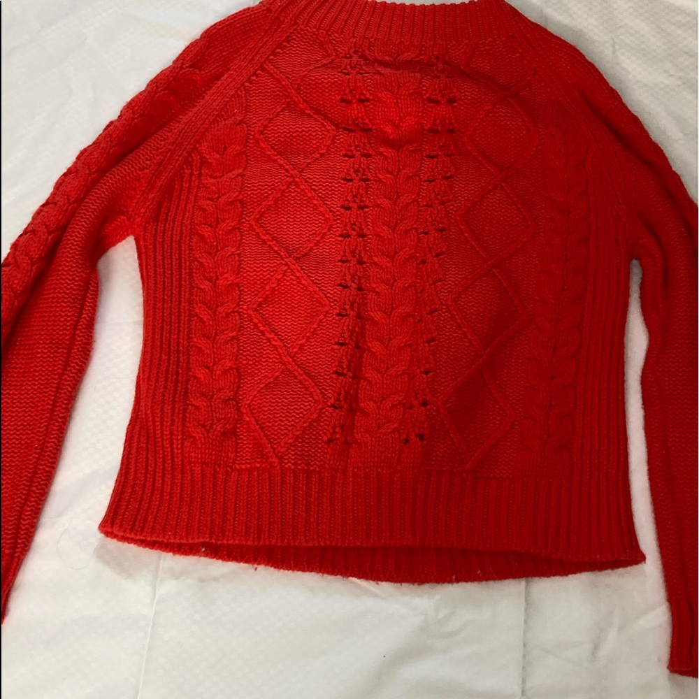 J crew red-orange knit sweater